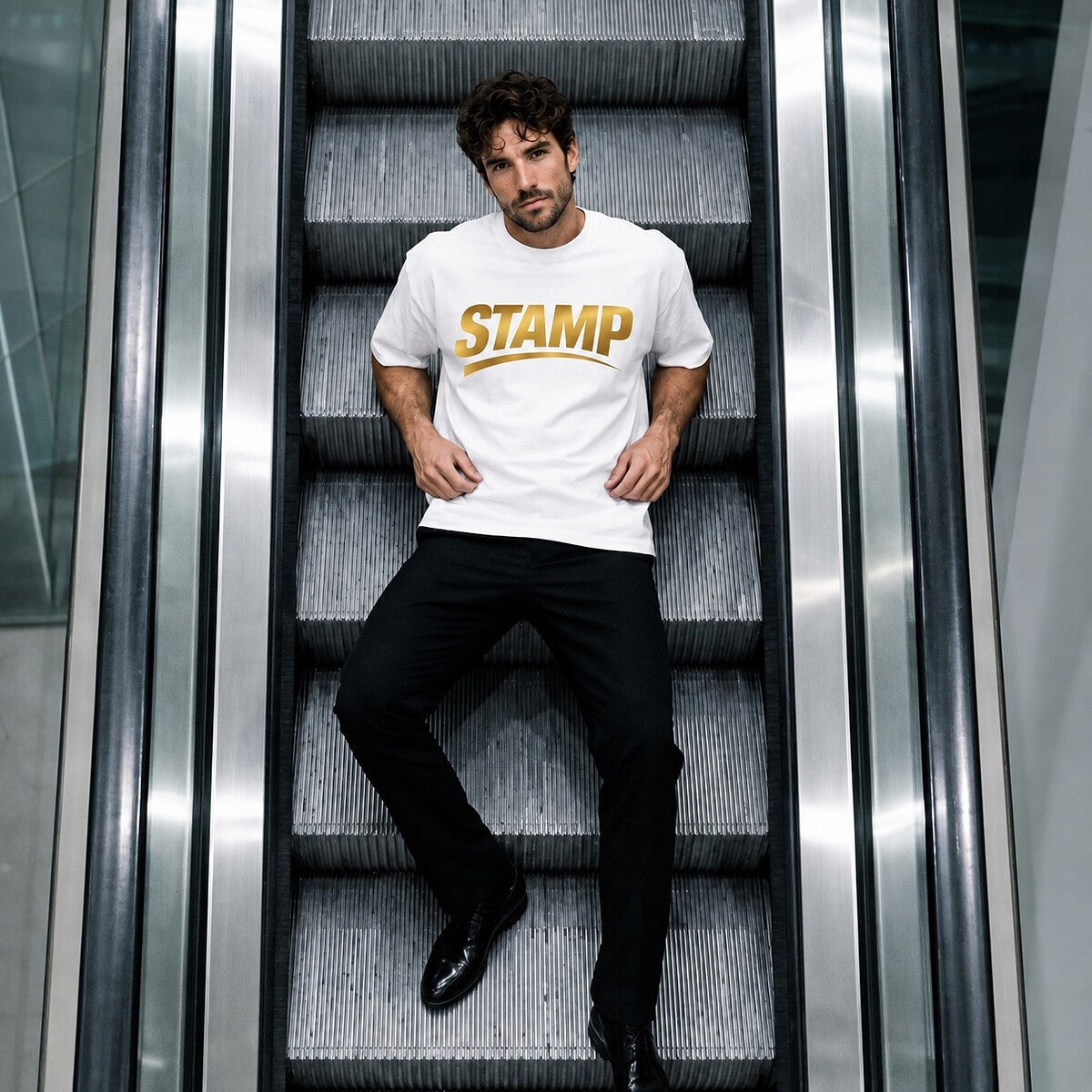 Stamp Signature tee-white