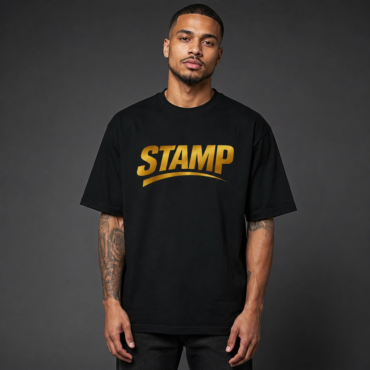 STAMP Signature Tee- Black